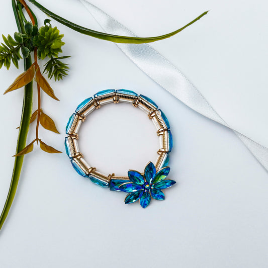 Blue Blossom Crystal Bracelet