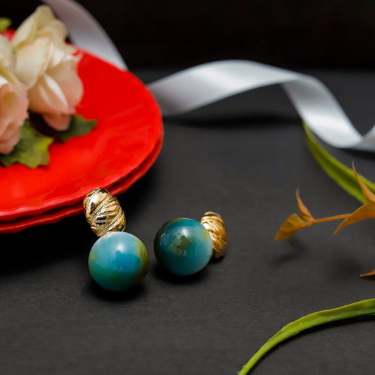 Aqua Charm Drop Earrings