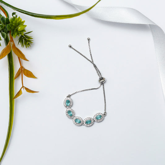 Aqua Crystal Elegance Bracelet