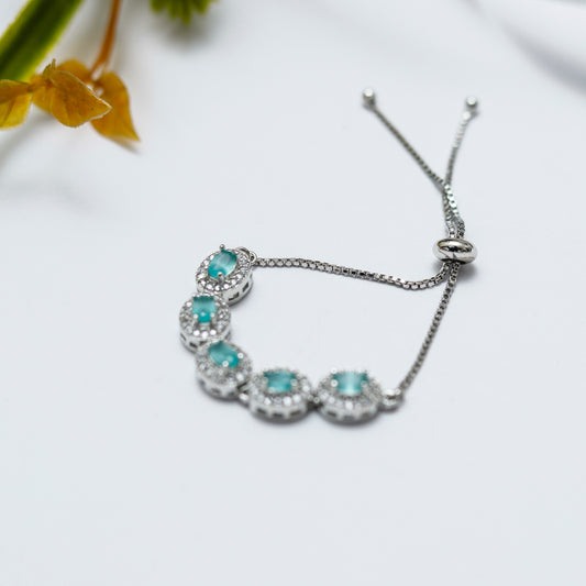 Aqua Crystal Elegance Bracelet